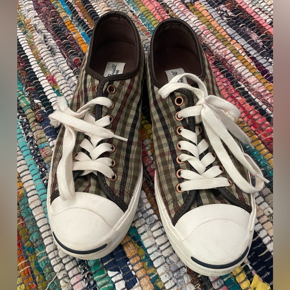 Converse + Jack Purcell Plaid Sneakers - Picture 1 of 5